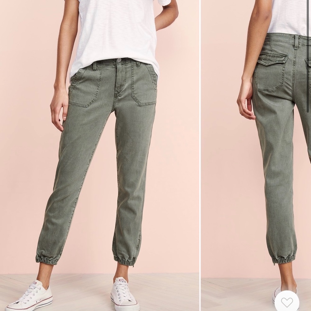 PAIGE Jeans Mayslie Womens Joggers in Vintage Ivy Green Size 27